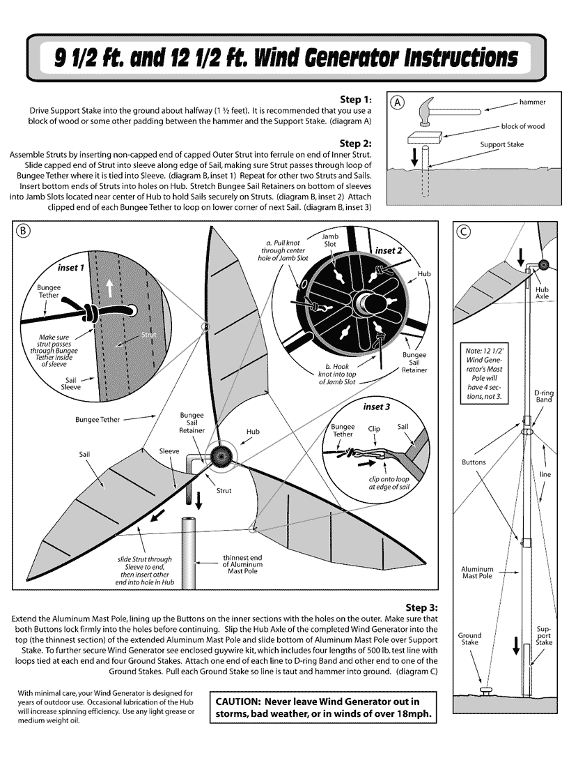 9 & 12' instructions